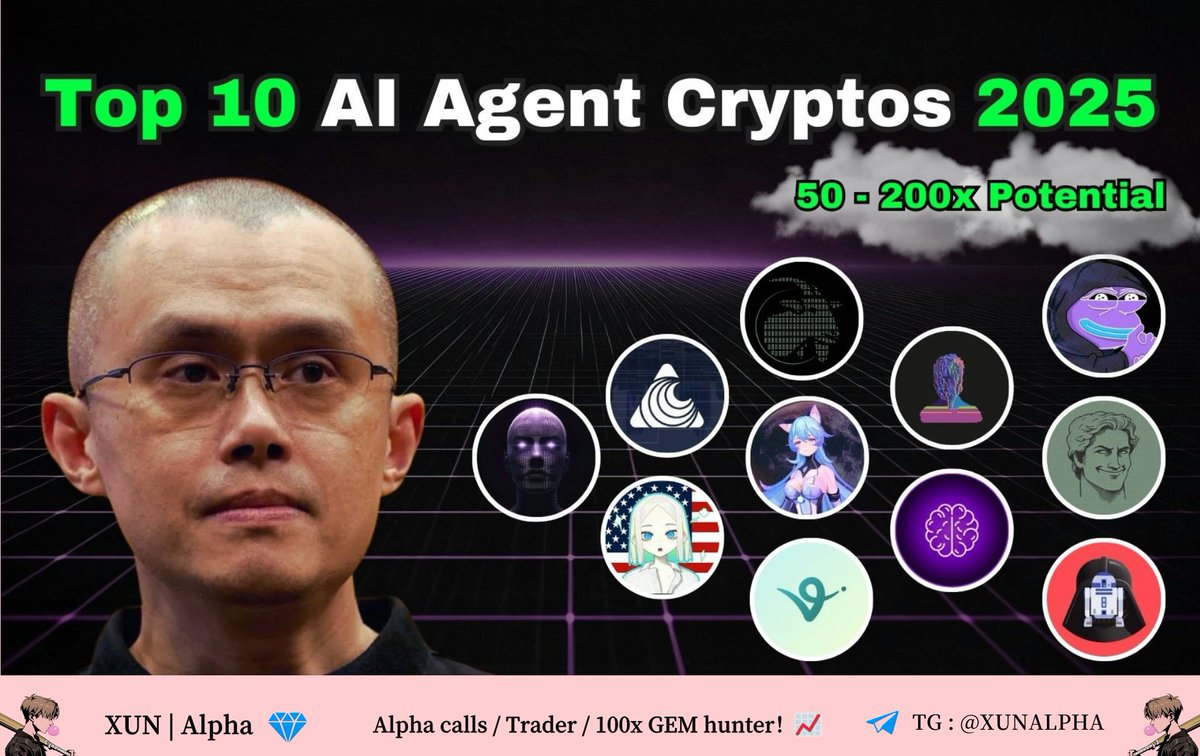 🤖 AI Agent 赛道正在迅速崛起！

Binance 和 Coinbase已经开始布局

许多 AI 项目有望在明年实现50-200倍的增长🤯

🧵 以下是我们观察到的10个有潜力的AI代理币种 👇