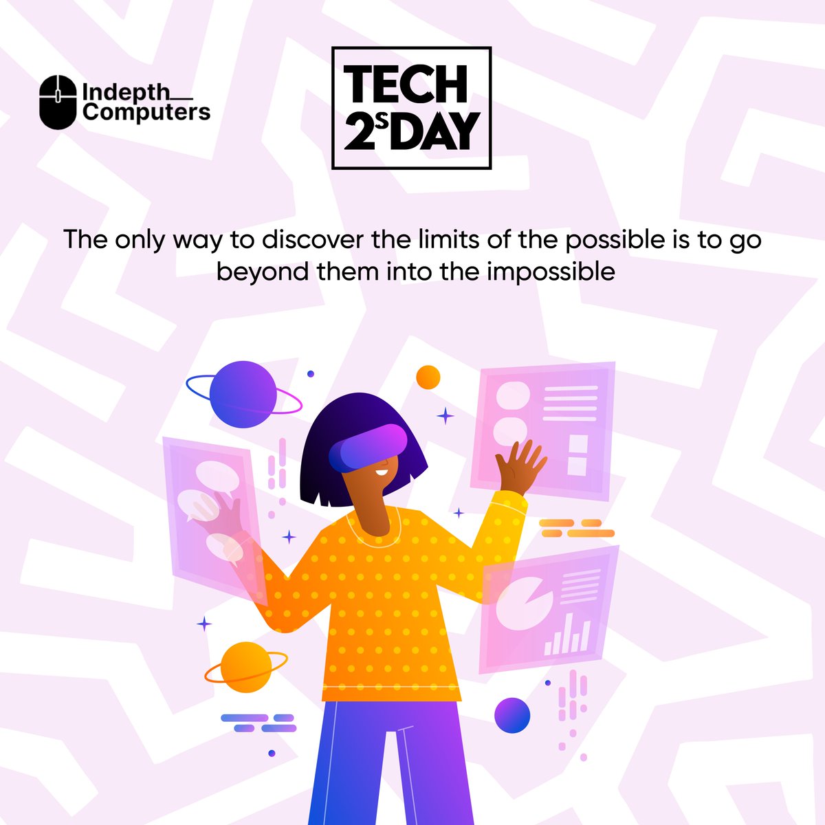 Indepthcomputer's tweet image. 🌟 Tech2Day Inspiration 🌟
The only way to discover the limits of the possible is to go beyond them into the impossible. – Arthur C. Clarke 🚀💡
 Let&apos;s innovate, create, and inspire!

#TechTuesday #InspireInnovation #IndepthComputers #TechEducation #FutureCreators