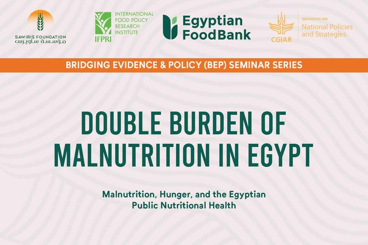Sawiris Foundation For Social Development (@sawirisfsd) on Twitter photo Join the live stream of the 4th Bridging Evidence & Policy session, "The Double Burden of Malnutrition in Egypt," in partnership with <a href="/EgyFoodBank/">Egyptian Food Bank</a> and <a href="/IFPRI_MENA/">IFPRI MENA</a>, aiming to integrate evidence-based practices into Egypt's policies. Watch here: youtube.com/live/yJwZhtpCq… Join the live stream of the 4th Bridging Evidence & Policy session, "The Double Burden of Malnutrition in Egypt," in partnership with <a href="/EgyFoodBank/">Egyptian Food Bank</a> and <a href="/IFPRI_MENA/">IFPRI MENA</a>, aiming to integrate evidence-based practices into Egypt's policies. Watch here: youtube.com/live/yJwZhtpCq…