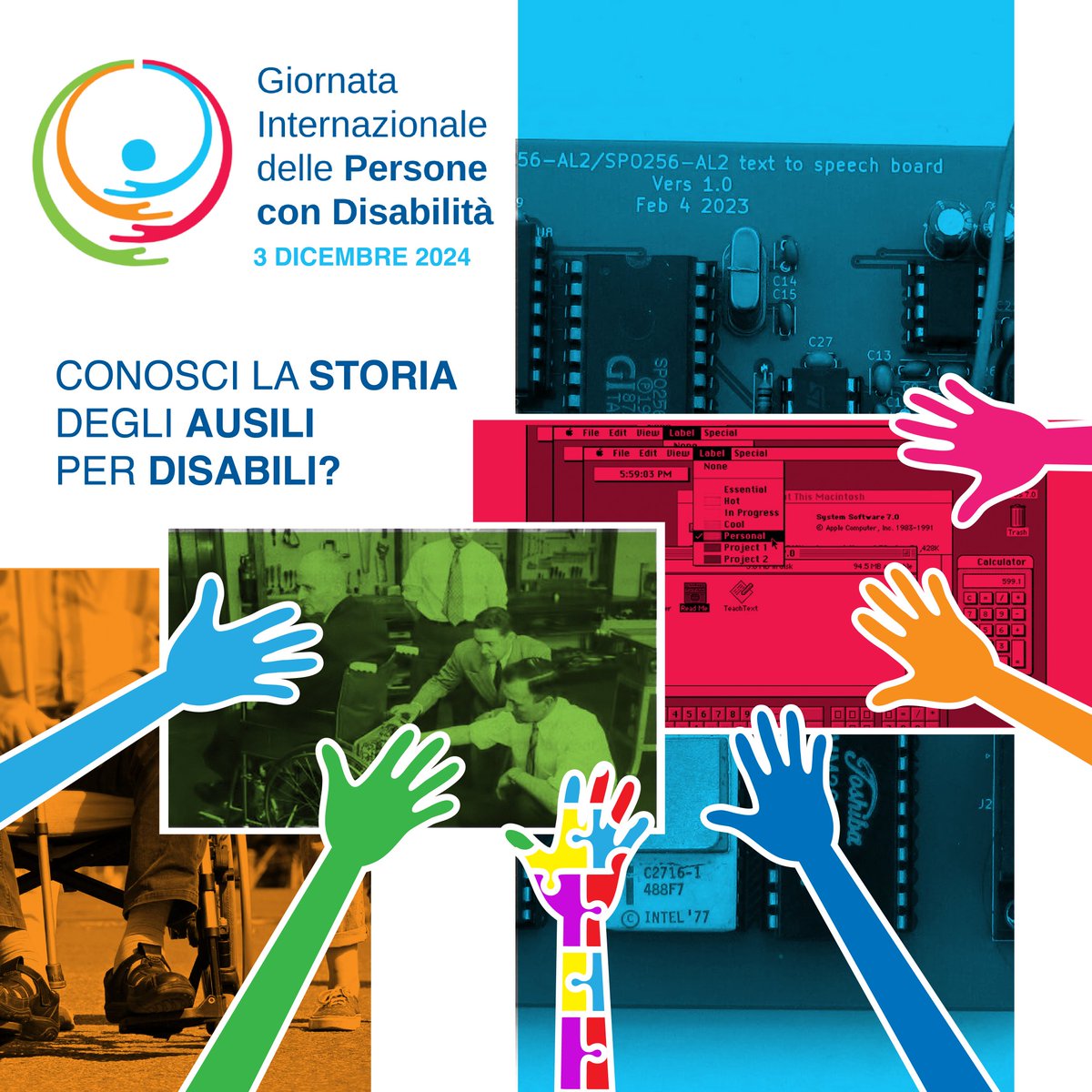 MondoAusili's tweet photo. #3dicembre 
Giornata internazionale per le persone con disabilità! 

Fai repost e scrivici tutte le tappe della storia degli ausili informatici che conosci. Insieme celebriamo la tecnologia. #mondoausili https://t.co/vvRnnzyIQe