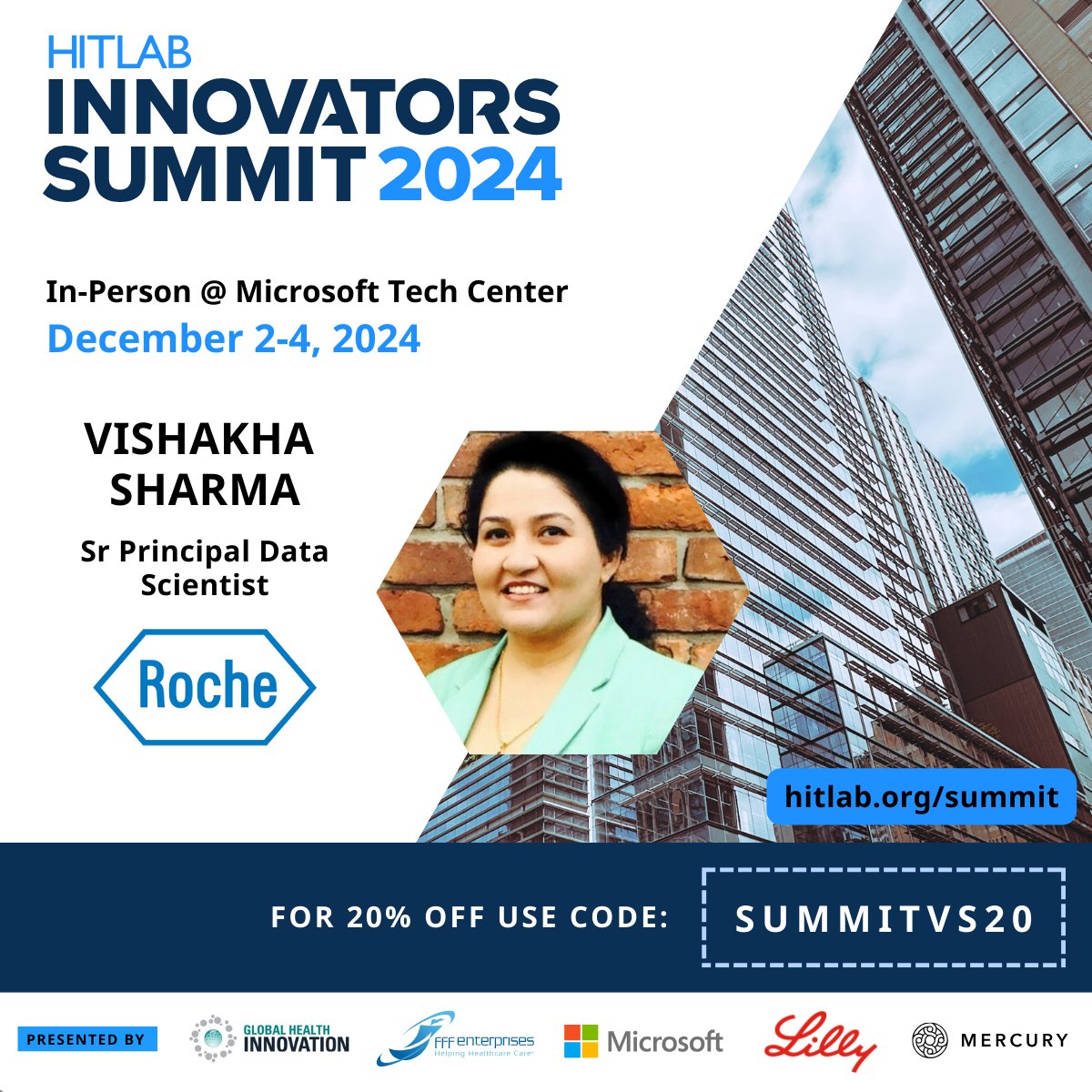 VishakhaSharma_'s tweet image. Excited to speak at the HITLAB Fall 2024 Digital Health Summit! Join us on Dec 2-4 in NYC. #HITLABSummit #DigitalHealth #Innovation #AIinHealthcare