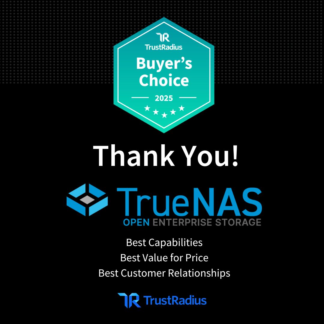 holstein_it's tweet photo. 𝐖𝐡𝐲 𝐓𝐫𝐮𝐞𝐍𝐀𝐒?
As the leader in open source storage, TrueNAS harnesses the power of  OpenZFS to deliver enterprise-grade solutions trusted by professionals worldwide.

🔗 𝐋𝐞𝐚𝐫𝐧 𝐦𝐨𝐫𝐞: https://t.co/hDhYoV5deJ

#TrueNAS #OpenSourceStorage #TrueNASEurope https://t.co/ePrj39MzfG