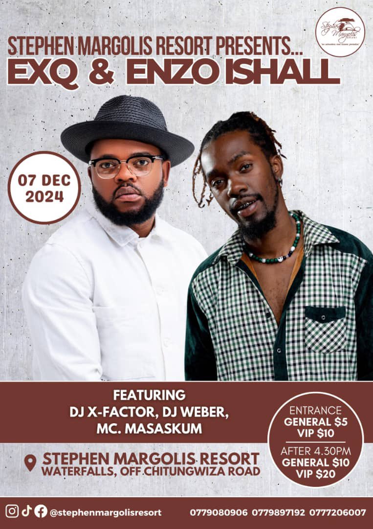 DumiMthombeni's tweet photo. On Sat 7 Dec 2024 ALL roads lead to #MARGOLIS RESORT where @exqwizit04 & @enzoishallmusic ( @EnzoIshal ) will be performing live. Boys rangu risapoteiwo zviri #ASTONishing guys. @sekuru_gudo muri kuuya here or murikurinda nguruve zvakare? Zvekumanya makatya. 🤣🤣🤣
@zimcelebs1 https://t.co/8VYklOkClF