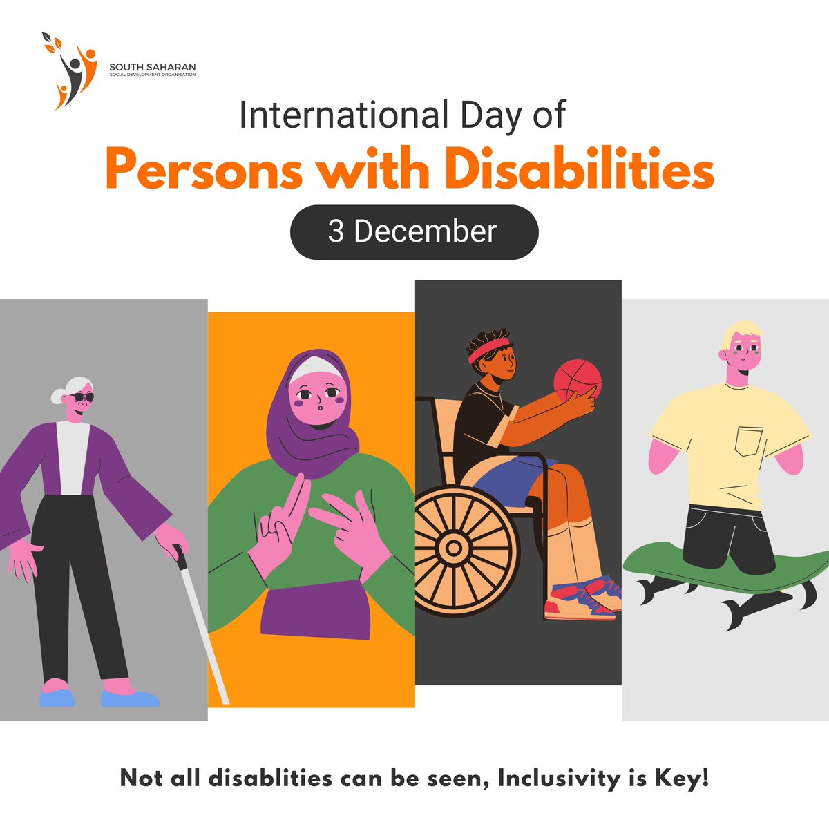 International Day of Persons with Disabilities! 

Let's shatter stigma, promote accessibility &amp; champion inclusivity! 

Join the movement towards a more inclusive &amp; accessible world! 

#DisabilityRights #Inclusion #AccessibilityMatters #SouthSaharan
