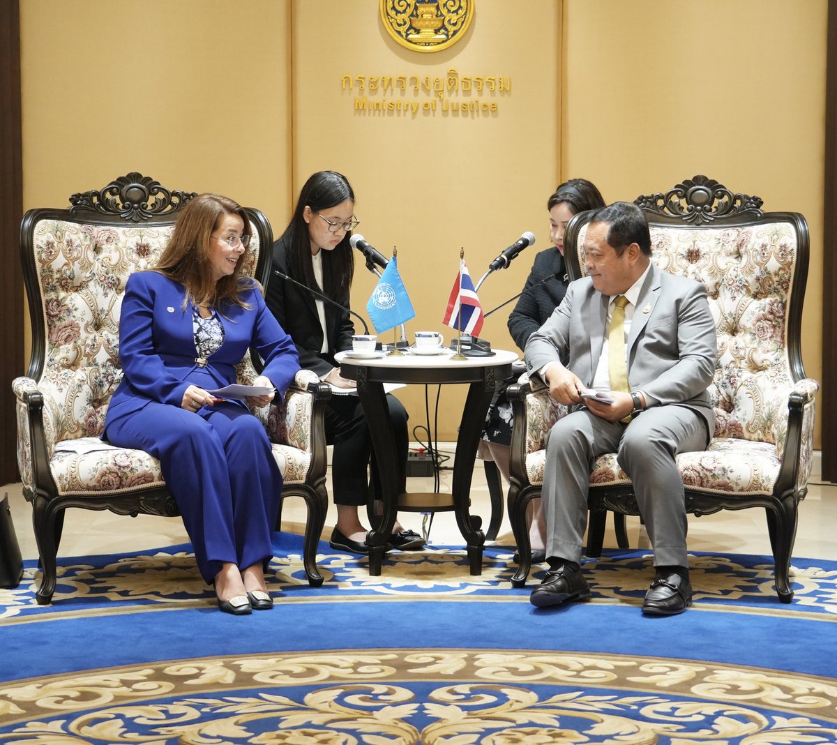 Ghada Fathi Waly (@ghadafathiwaly) on Twitter photo Glad to meet Minister of Justice of Thailand <a href="/TaweeSodsong/">พันตำรวจเอก ทวี สอดส่อง</a> to discuss cooperation against drug trafficking, production & use in Southeast Asia.
We also addressed regional challenges of cybercrime, scams & organized crime, and plans for the 15th anniversary of the Bangkok Rules. Glad to meet Minister of Justice of Thailand <a href="/TaweeSodsong/">พันตำรวจเอก ทวี สอดส่อง</a> to discuss cooperation against drug trafficking, production & use in Southeast Asia.
We also addressed regional challenges of cybercrime, scams & organized crime, and plans for the 15th anniversary of the Bangkok Rules.