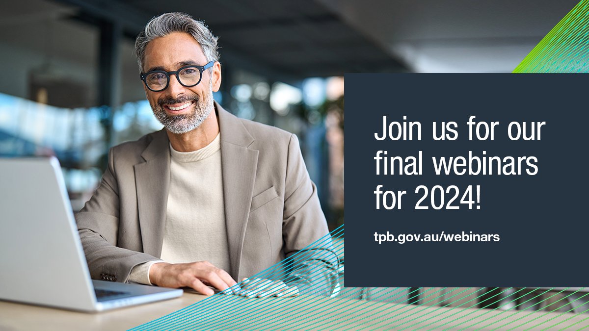 Join us for our final webinars for the year! On 10 Dec at AEDT 11:30 am – 12:30 pm, we’ve got our ‘Know your obligations’ webinar. At AEDT 2:00 pm – 3:00 pm, join us for our ‘Compliance - the year in review' webinar. Register now, earn free CPE: ow.ly/OpsE50UhPvs
