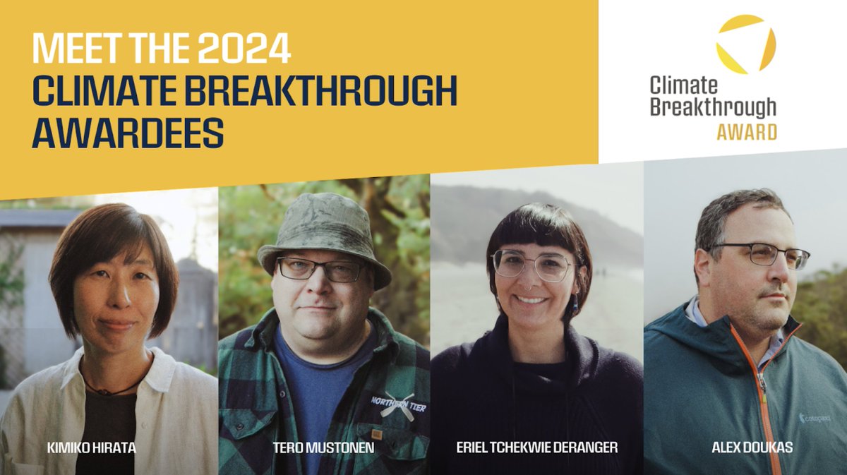 ClimateInteg's tweet photo. Climate Integrate is proud to announce that our Executive Director, Kimiko Hirata has been selected for the 2024 #ClimateBreakthrough Award program. We thank everyone for their continued support.

Official announcement:
🔗https://t.co/xIyYGg6DO7 https://t.co/6vVECThjFM