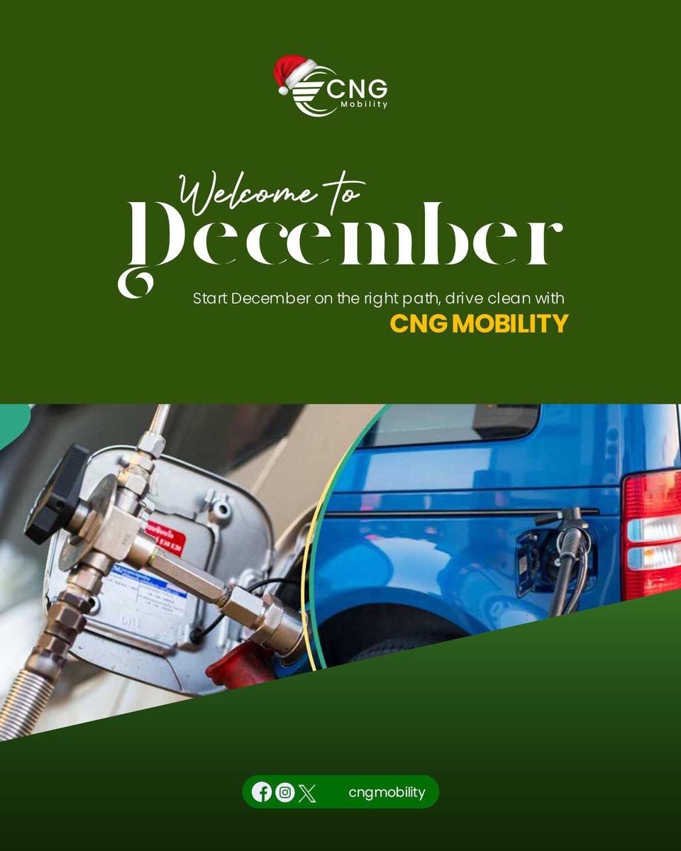 Cngmobility's tweet photo. π Welcome to December!
Start the month on a clean, green note with CNG Mobility. πβ¨
Drive cleaner. Drive smarter. Letβs end the year sustainably! π±π
#HappyNewMonth #CNGMobility #DriveClean #sustainableLiving #GoGreen #Everyone #December2024 https://t.co/G2Sb1wpfYt
