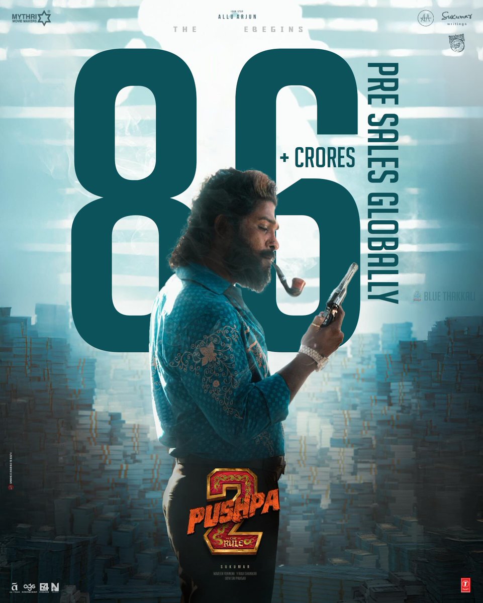 BlueThakkali's tweet photo. #PUSHPA2THERULE has collected 86+ crores in global pre-sales! 🌍🔥 Massive anticipation sets the stage for the biggest opening in Indian cinema. 🎬💥

#Pushpa2TheRule #Pushpa2TheRuleTeaser #Pushpa2 #AlluArjun𓃵 #Rashmika #Sukumar #DSP https://t.co/oA0d6XPkHU