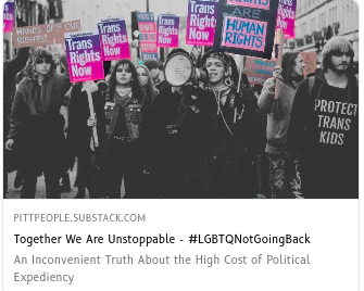 PITTpersons's tweet photo. Together We Are Unstoppable - #LGBTQNotGoingBack
https://t.co/aQgwBuPgX1 https://t.co/kpKAORBorV