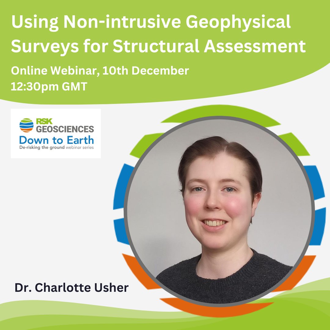 📢Webinar tomorrow! 
🕕12.30pm GMT

Using non-intrusive geophysical surveys for structural assessment, hosted by Dr Charlotte Usher.

To  find out more and to register for the event, click the link below
➡️ rskgroup.com/events/non-int…

<a href="/RSKGroup/">RSK</a> <a href="/RSK_Geo/">RSK Geosciences</a> 
#event #online