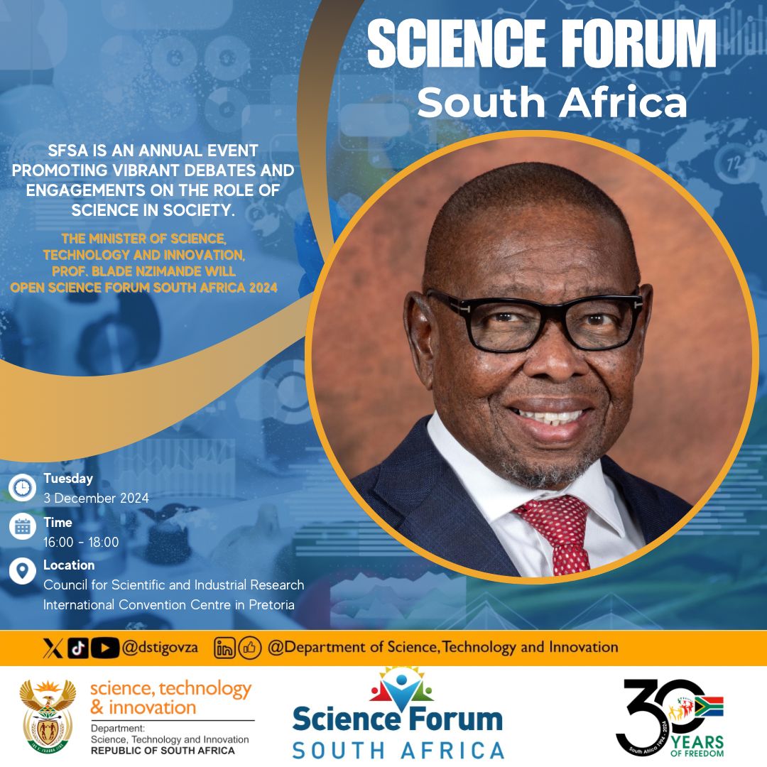 The Department of Science, Technology and Innovation invites you to the official opening of  Science Forum South Africa.