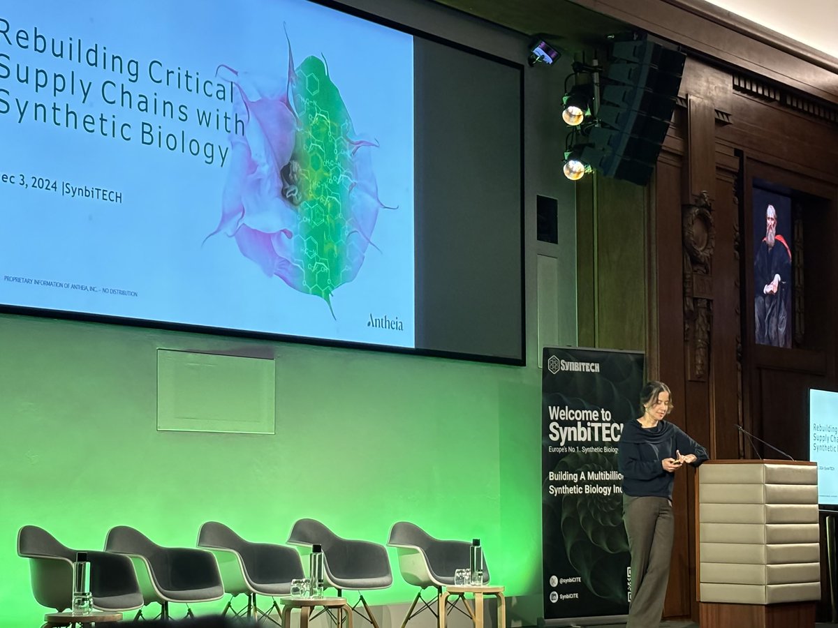 ProfTomEllis's tweet photo. Now time for the first #SynbiTECH keynote - Christina Smolke, founder of Antheia Bio and Professor at Stanford University. @antheiabio https://t.co/Yz9deIbHrp
