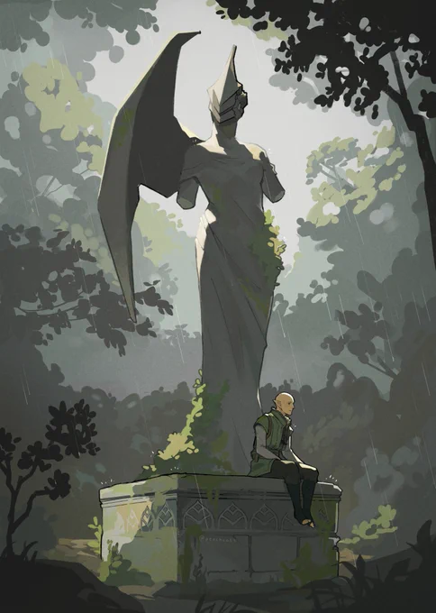 like any good dog, he knows his  at her feet.#dragonage #solas 