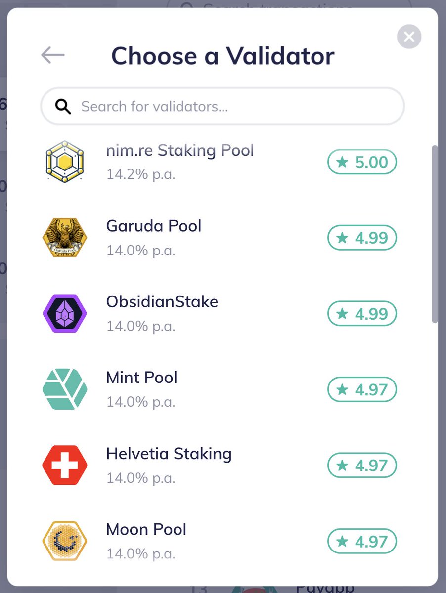 NimiqCommunity's tweet image. Choose a #validator from the list and delegate your coins. We are sure you will find one that suits you best 🚀

@helvetiastaking @NimiqHub @miaoyu__ @obsdmd @nim_dot_re @AceStaking @Mint_Pool_IO @GarudaPool @MpoolNi49497