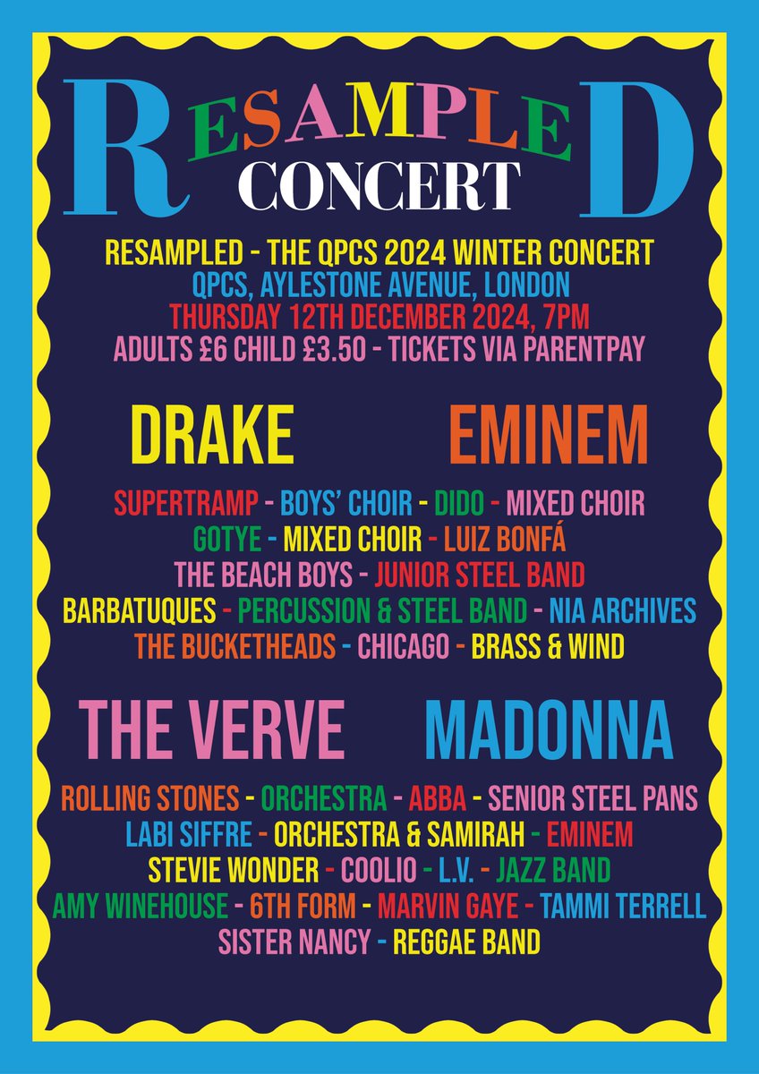 Tickets for the QPCS Winter Concert are available on ParentPay now!