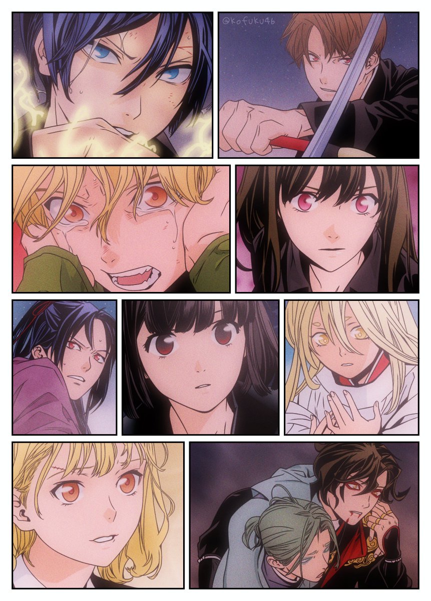 kofuku46's tweet photo. OOHARAI ARC but it's 90s.

#ノラガミ #Noragami 
#MangaColoring https://t.co/9Fy3Kj6Ait
