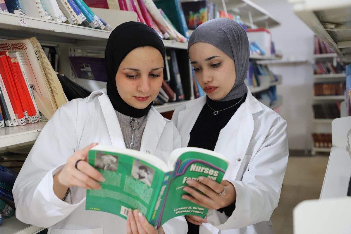 NablusUni's tweet photo. From separate paths to shared dreams, Rawan and Leen met at Ibn Sina College, where their journey in nursing began. Now, with every step, they proudly wear their aspirations, growing closer to making them reality. π©ββοΈβ¨ #NUVTE #Nursing https://t.co/LChvBbUMDz