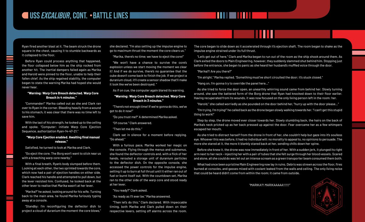 Welcome to #TrekTuesday and another entry to the #FightingshipsofWolf359, another ship not present at the Battle itself, but a key part of the narrative and whos sacrifice was essential to allowing Enterprise to catch and rescue Picard, the USS Excalibur. Written by <a href="/Captain_ADBF/">Aston Bailey-Fong</a>
