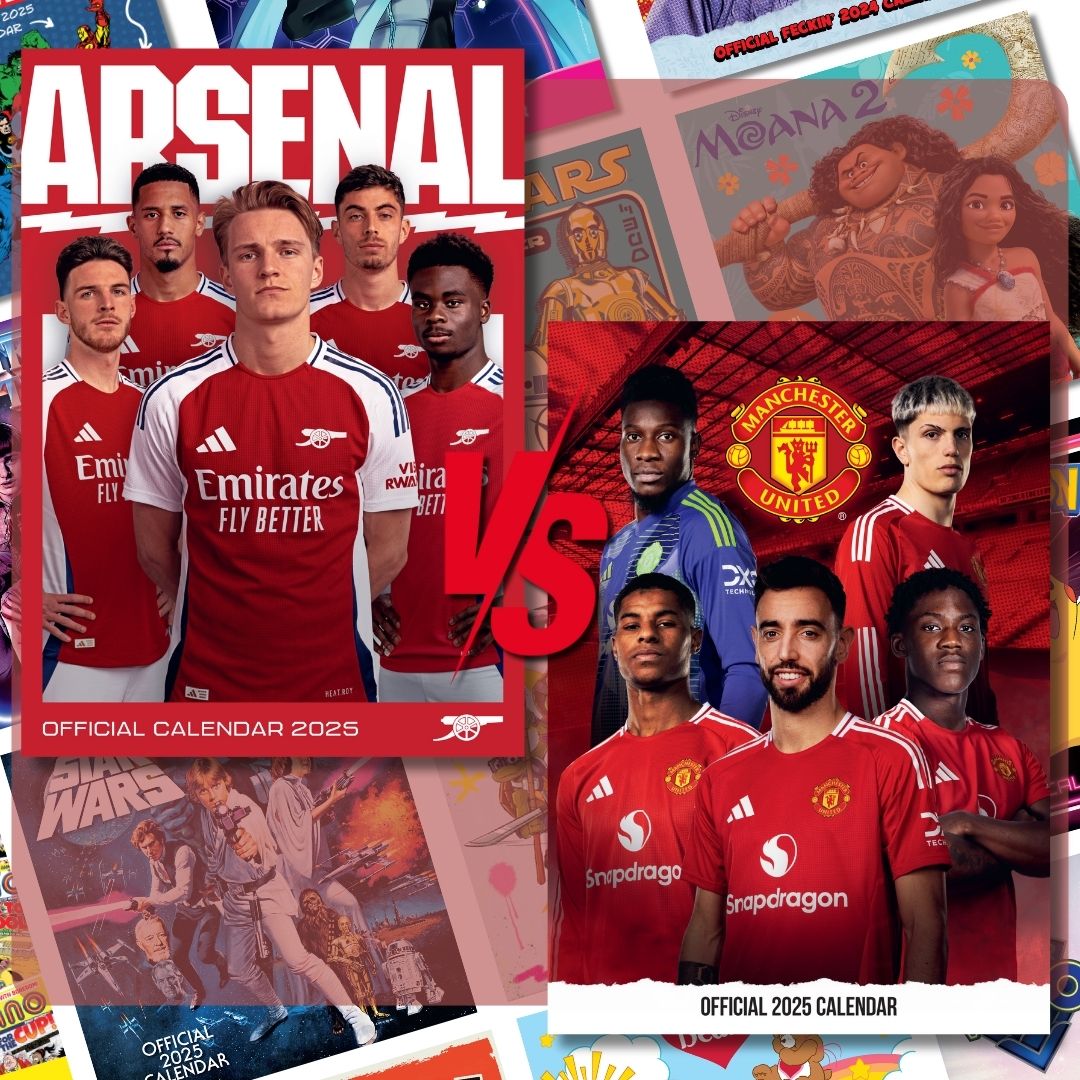 CalendarsUK's tweet photo. 🏆 Face-Off Day! 🏆

Today's showdown: Arsenal FC 2025 Calendar vs. Manchester United FC 2025 Calendar! Vote for your fave for a chance to win—3 lucky voters will snag the winning product!

💬 Comment your pick and why!
#FestiveFaves2024 #DailyFaceOff 

Ends Midnight Tonight https://t.co/3pZGluglGD
