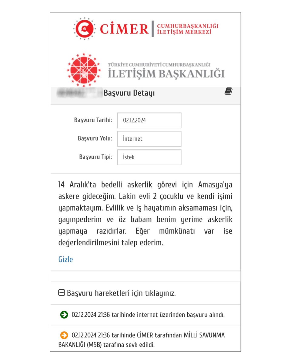 Konya'da bir vatandaş, bedelli askerliğe kendisinin yerine kayınpederi ve babasının gitmesi için CİMER'e başvurdu.