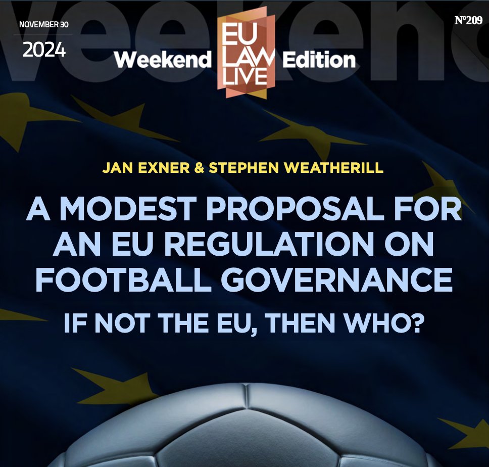 clubs_union's tweet photo. ✍️ "Competitions have become increasingly loaded in favour of the interests of the biggest clubs"
📰 @_JanExner and Stephen Weatherill call for the EU to take the lead in reforming football governance, building on growing momentum
🔗 https://t.co/v73BSMdL0G
#OneClubOneVote https://t.co/H1m1PXLzKT