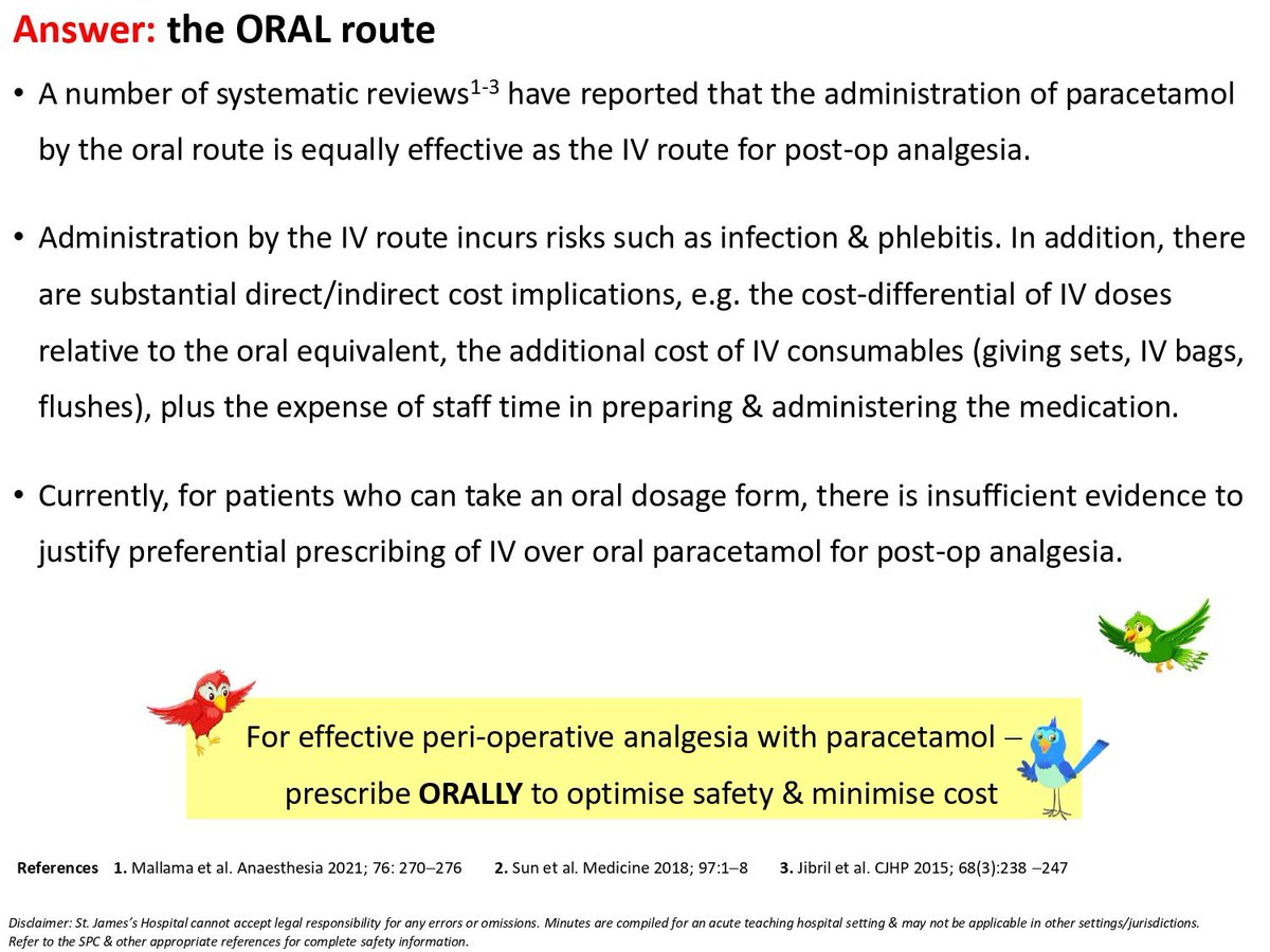 Paracetamol Post-0p
#FOAMed 
<a href="/stjamesdublin/">St James's Hospital</a>