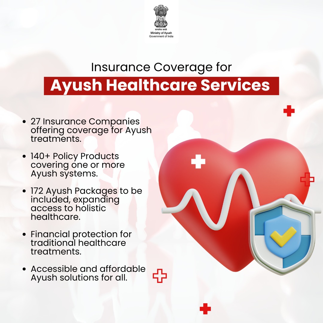 moayush's tweet photo. Expanding access with Ayush!
27 insurers, 140+ policies, and 172 packages under PMJAY—bringing holistic and affordable healthcare to all.
#AyushInsurance #Ayush #MinistryofAyush https://t.co/iHUcMAsbsb