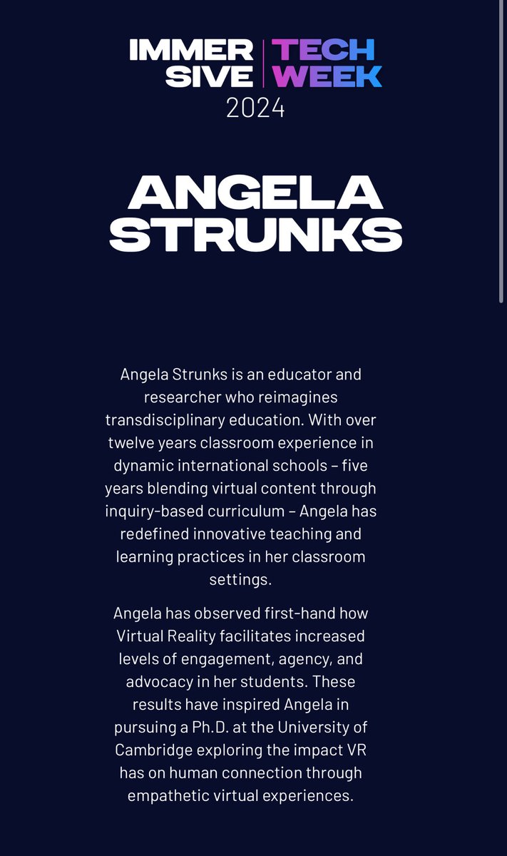 It seems that I am featured on the virtual reality #VRdays conference this weekend. Although I’m enjoying the conference as a spectator and guide for the Cambridge AR/VR Society #CamVAR it’s nice to get the recognition. #vredu #vreducation #VR