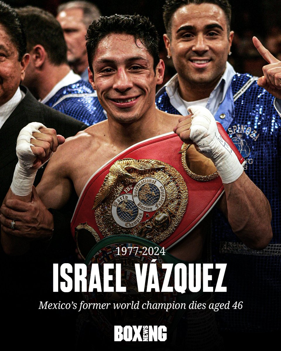 We are deeply saddened to hear about the passing of Israel Vázquez.

The Mexican warrior bravely fought cancer but passed away just three weeks shy of his 47th birthday.

Our thoughts and prayers go out to his family and friends during this difficult time.

Rest in peace, champ.