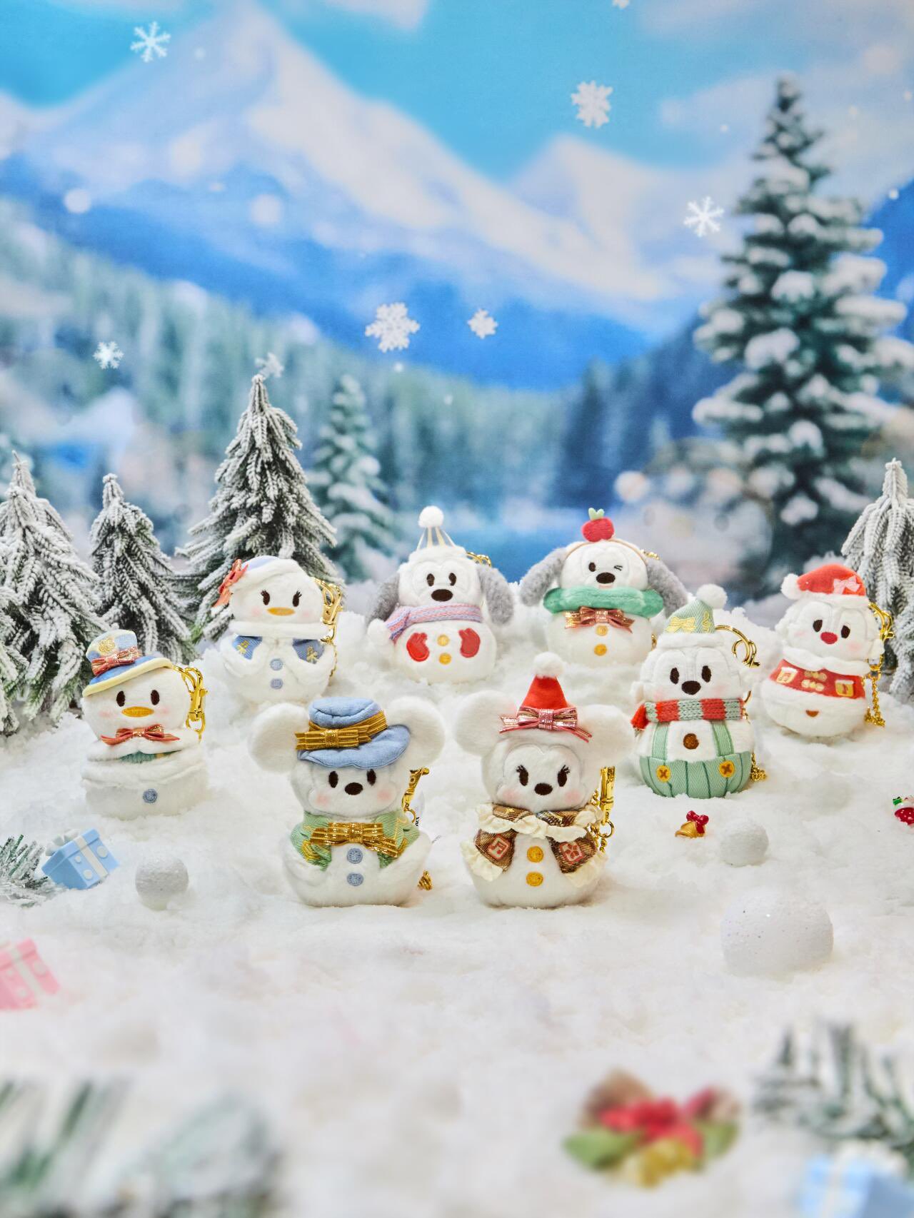 雪だるま ダッフィー＆リーナベル ぬいぐるみキーチェーンセット
