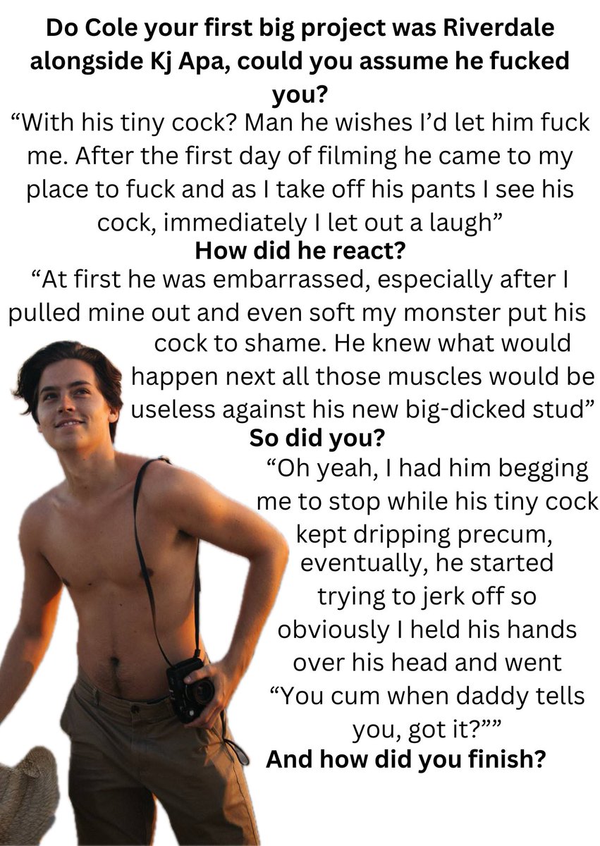 Men_Magazine3's tweet photo. Cole Sprouse reveals how he made the small-dicked stud submit to him https://t.co/TuftDnOgDS