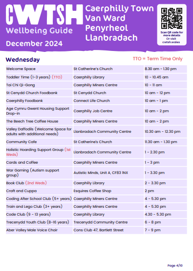 Cwtsh Wellbeing Guide, Dec 24 - Caerphilly Town, Van Ward, Penyrheol and Llanbradach - Part 1