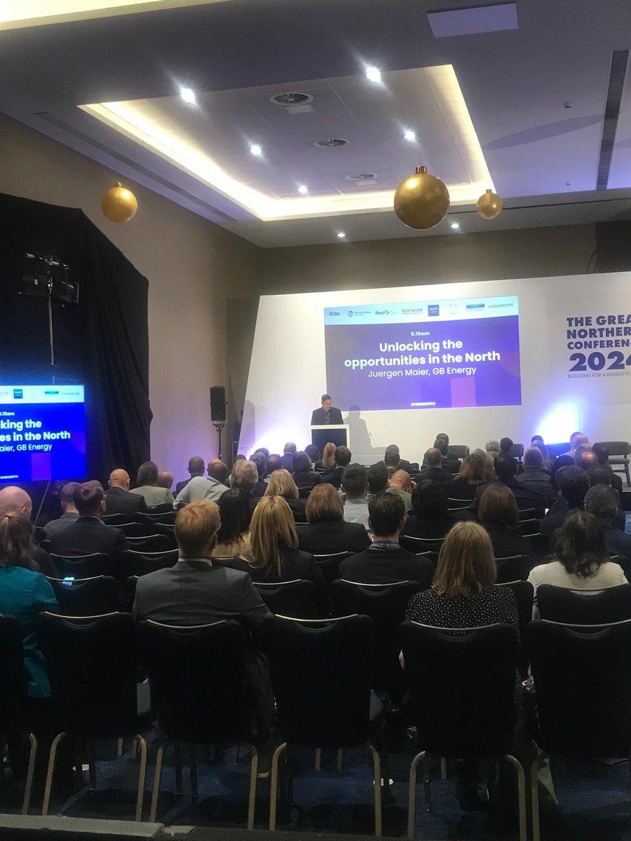 The annual Great Northern is off to a fantastic start today with an opening speech from Juergen Maier, Chair of GB Energy #ONENORTH