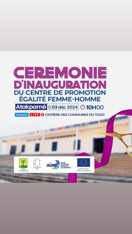 Inauguration du Centre de Promotion égalité Femme-Homme, à Ogou 1 ce 03 décembre en présence de la Présidente de la Faîtière des communes du Togo. <a href="/YawaKouigan/">Yawa A. Kouigan</a> <a href="/AIMFrancophones/">AIMF</a>