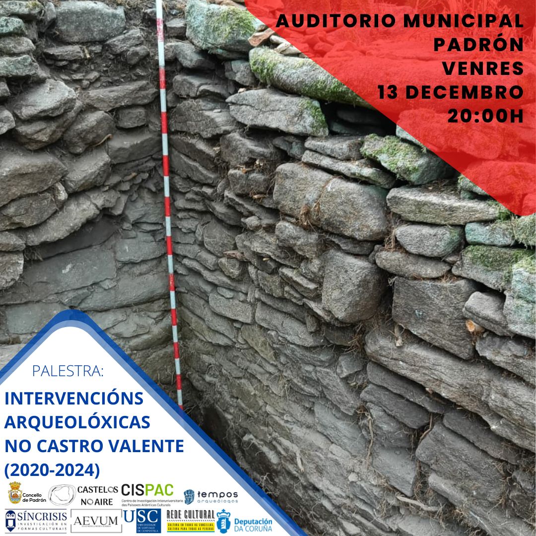 CastelosNoAire's tweet photo. O 13 de decembro presentaremos as intervencións arqueolóxicas realizadas no #castrovalente nos últimos anos. Será no auditorio municipal de Padrón, ás 20.00h. Convidadas estades!😀
@SINCRISIS1 @CISPAC_gal @ArqueoTempos @UniversidadeUSC @Labarqmed https://t.co/SbCq5CpOhz