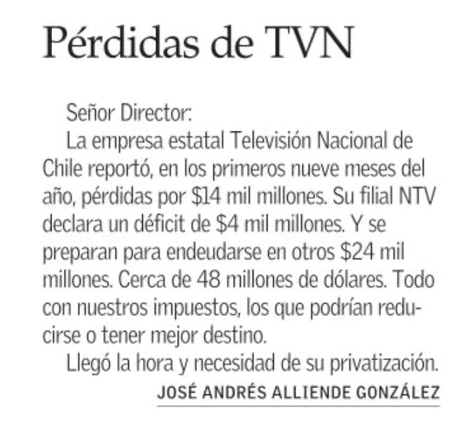 paz_charpentier's tweet photo. Los directores de las empresas estatales debieran ser solidariamente responsables por las pérdidas. A ver si a esos políticos les quedan ganas de ser directores o perseverar en la existencia de estatales que no se justifican. https://t.co/jK1q3R83II