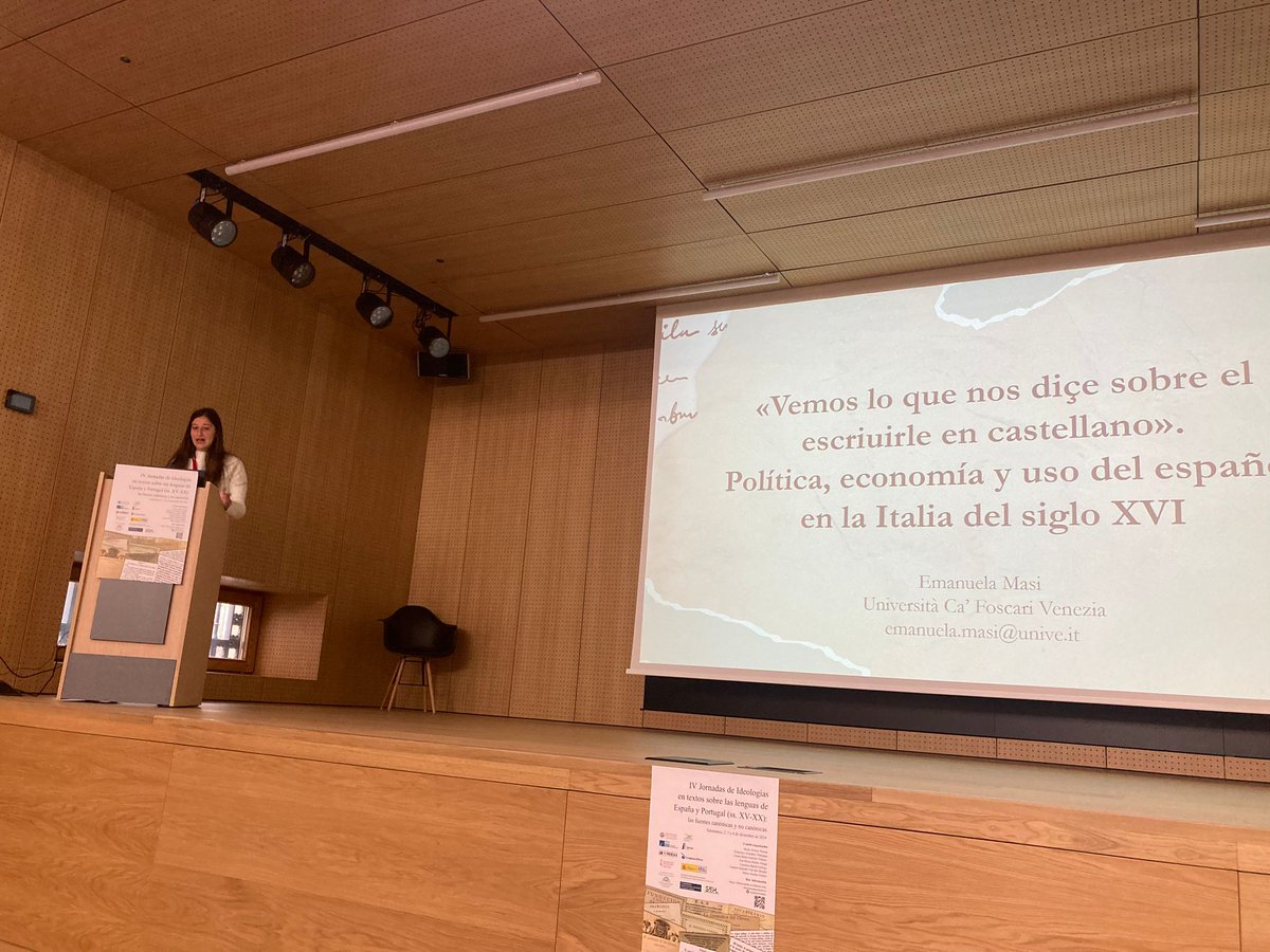 GramHisGram (@gramhisgram) on Twitter photo <a href="/JavierPereaS/">Javier Perea Siller</a> <a href="/eloibelles/">Eloi Bellés</a> Emanuela Masi (Università Ca' Foscari Venezia) interviene con la comunicación "«Vemos lo que nos diçe sobre el escriuirle en castellano». Política, economía y uso del español en la Italia del siglo XVI". <a href="/JavierPereaS/">Javier Perea Siller</a> <a href="/eloibelles/">Eloi Bellés</a> Emanuela Masi (Università Ca' Foscari Venezia) interviene con la comunicación "«Vemos lo que nos diçe sobre el escriuirle en castellano». Política, economía y uso del español en la Italia del siglo XVI".