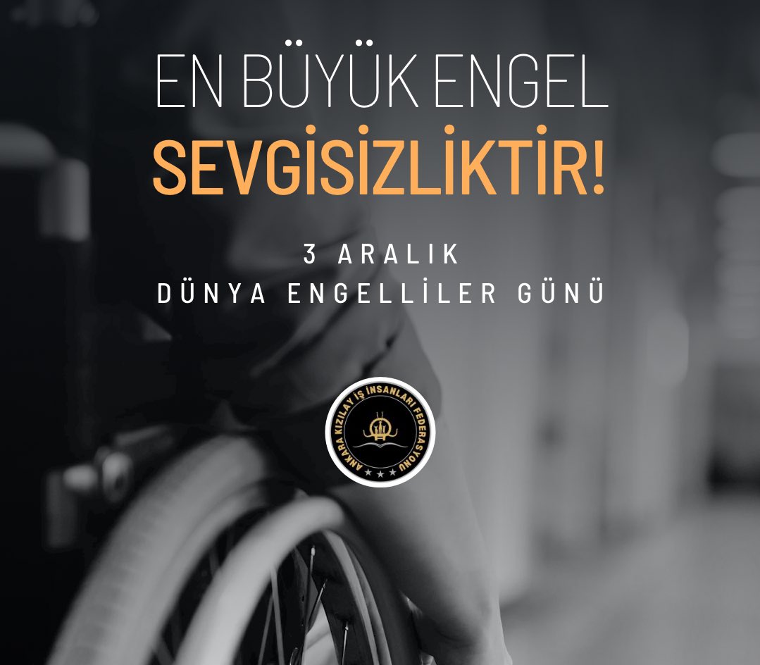 En büyük engel zihinlerde ve kalplerdedir.3 Aralık Dünya Engelliler Günü’nü kutlar, engelli kardeşlerimize aileleri ve sevdikleriyle birlikte sağlıklı, mutlu ve huzurlu bir hayat dileriz.