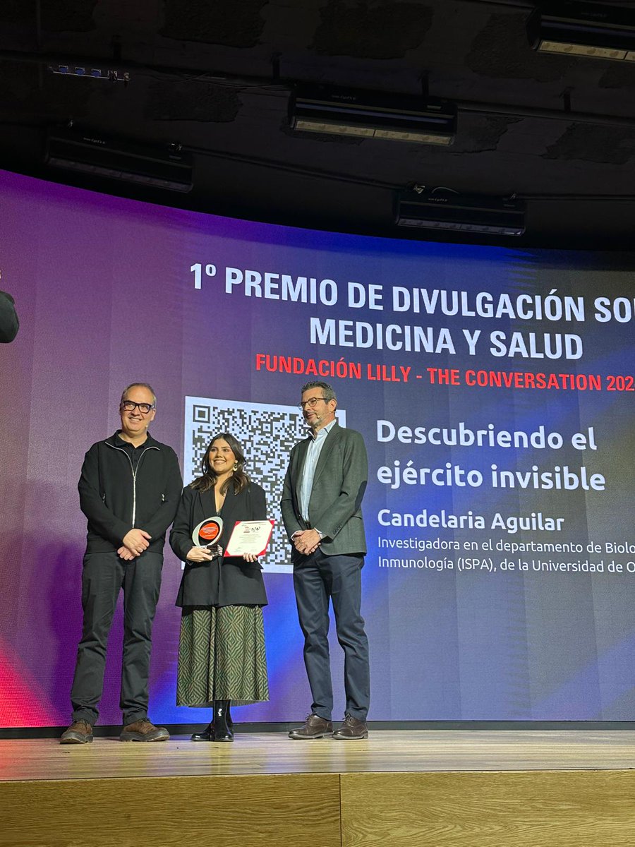 immunofighters's tweet photo. Nuestra investigadora predoctoral Candelaria Aguilar ha recibido el primer premio de divulgación sobre medicina y salud 2024 - The Conversation y Fundación Lilly 👏🏼#CitasCiencia @FundacionLilly @Conversation_E @ContraCancerAST @ContraCancerEs @IUOPA @FINBAsturias @lanuevaespana https://t.co/ckGHCJTK84