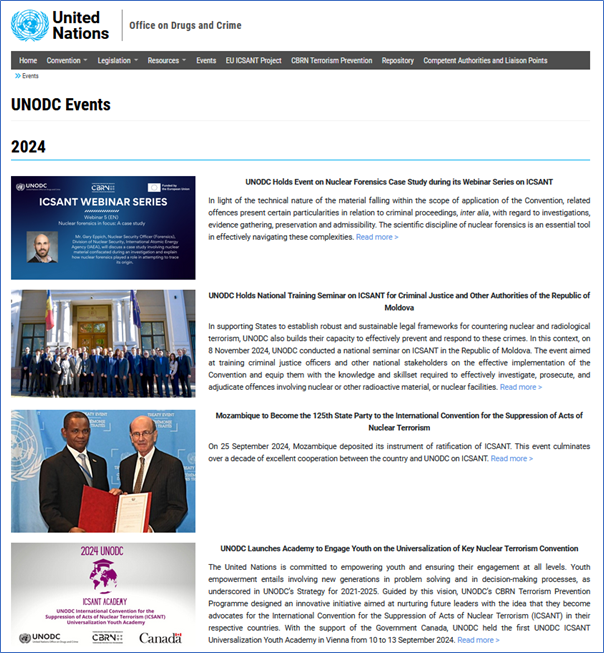 UNODC_TPB's tweet photo. Not yet familiar with @UNODC’s website on the International Convention on the Suppression of Acts of Nuclear Terrorism (#ICSANT)?
Join 72K+ users accessing tools on news, training, legislation & more in all 🇺🇳 languages.
Funded by 🇪🇺.
#ToolsTuesday
👉 https://t.co/4r7XWMnCKJ https://t.co/b7P9fgiEFA