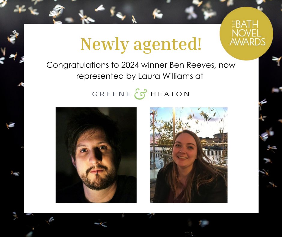 Bath Novel Awards (@bathnovelaward) on Twitter photo 🥳We are over the moon to share the news that Bath Novel Award 2024 winner Ben Reeves has accepted representation for DANCE OF THE MAYFLIES with <a href="/laurabirdland/">Laura Williams</a> at <a href="/GreeneandHeaton/">Greene & Heaton Literary and Media Agency</a>. Congratulations both! 🥳We are over the moon to share the news that Bath Novel Award 2024 winner Ben Reeves has accepted representation for DANCE OF THE MAYFLIES with <a href="/laurabirdland/">Laura Williams</a> at <a href="/GreeneandHeaton/">Greene & Heaton Literary and Media Agency</a>. Congratulations both!