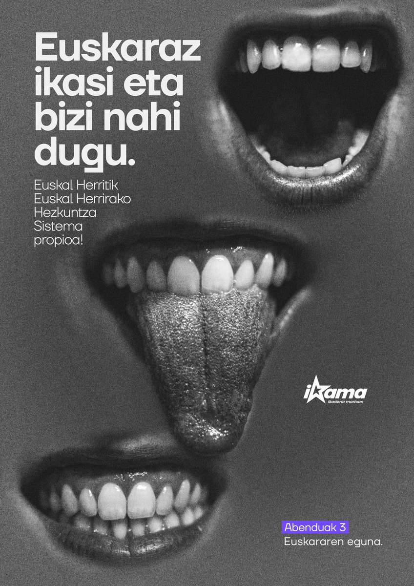 Gaur euskararen eguna da, ikasleok euskaraz ikasi eta bizi nahi dugula aldarrikatzeko eguna. 

Euskal Herrian euskarak bizirauteko formula bakarra hezkuntzak haur, gazte eta etorkizuneko jendartea euskalduntzea da. 

Hezkuntza euskalduna behar dugu Euskal Herria osoan!