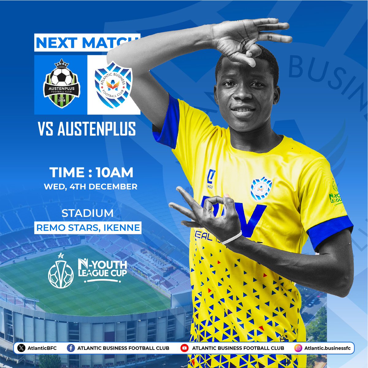 AtlanticBFC's tweet photo. TOMORROW AUSTENPLUS FC HOST US
KICK-OFF: 10AM
#ABFC #nylc2024