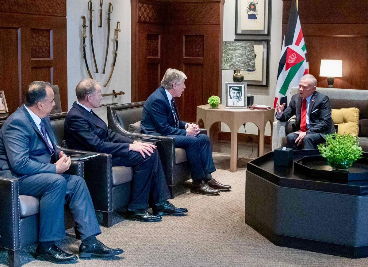 CSjehg's tweet image. The Chair of SJEHG, Sir Andrew Cash, the Order Hospitaller Dr. David Verity and the CEO of SJEHG Dr. Ahmad Maali had the honour of meeting his Majesty King Abdullah II. This was a magnificent opportunity to update His Majesty on our saving sight work in the Holy Land .
