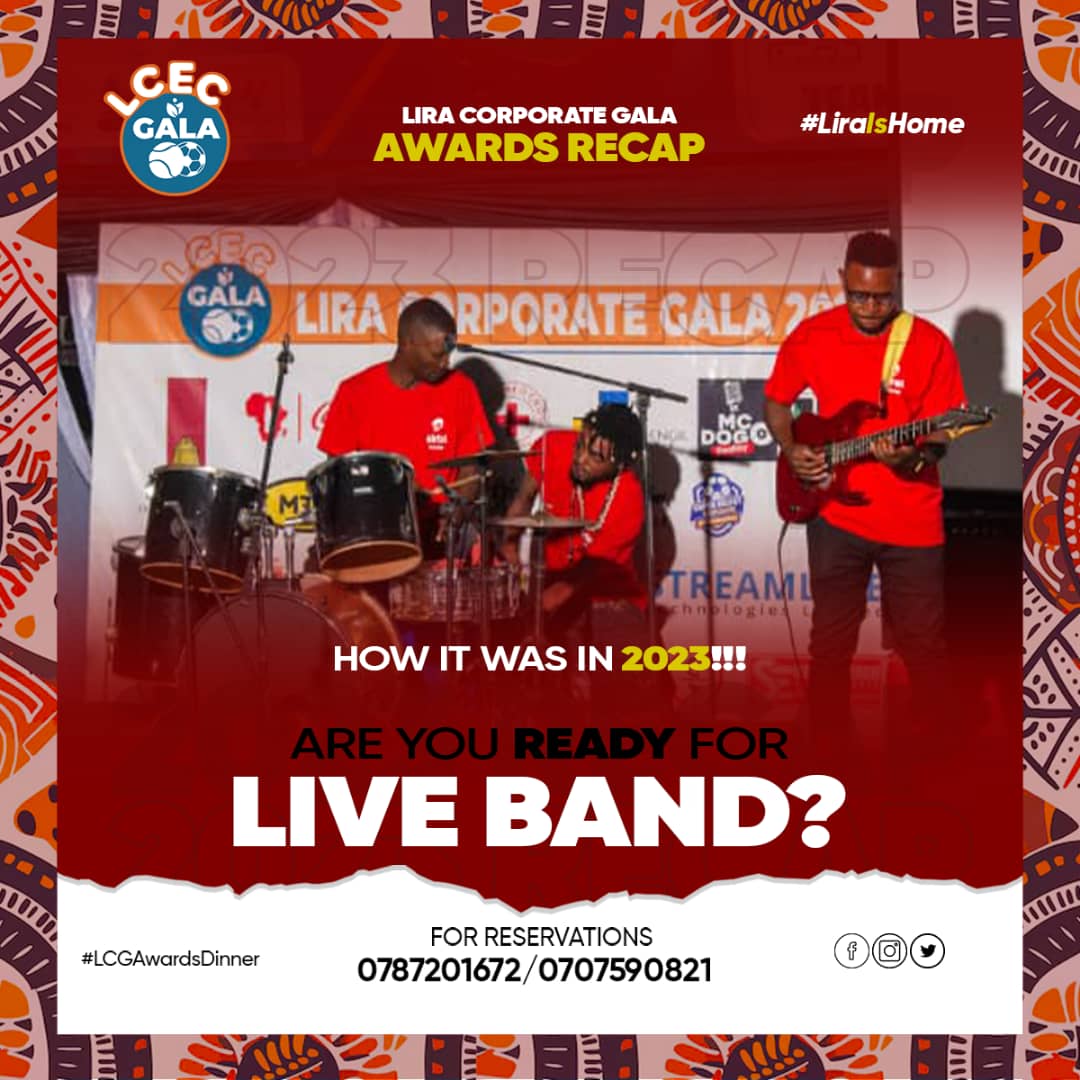 Are you ready for the Live Band?

Experience the magic of live music at Lira Corporate Gala Awards Dinner 2024on 13th December at Lira City Gardens. Let the melodies set the perfect tone for a night of celebration and prestige!

#LCGAwardsDinner
#LiraIsHome