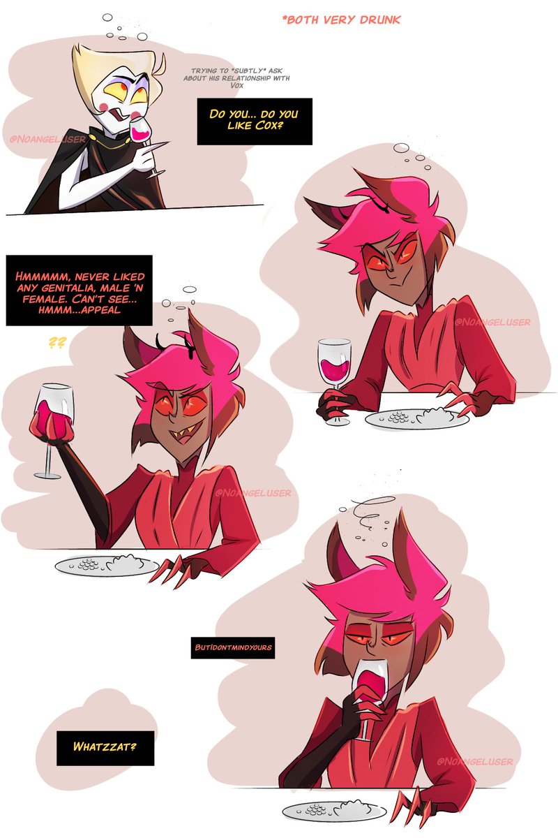 NoangelUser's tweet photo. This part of the fic had me cracking up 🤣 This two are such idiots 

Theoxenia by @fandomsuffering 
Definitely one of the best and smarter slow burns I've ever read. 

#radioapple #HazbinHotelLucifer #HazbinHotelAlastor https://t.co/jGeInSdeAr