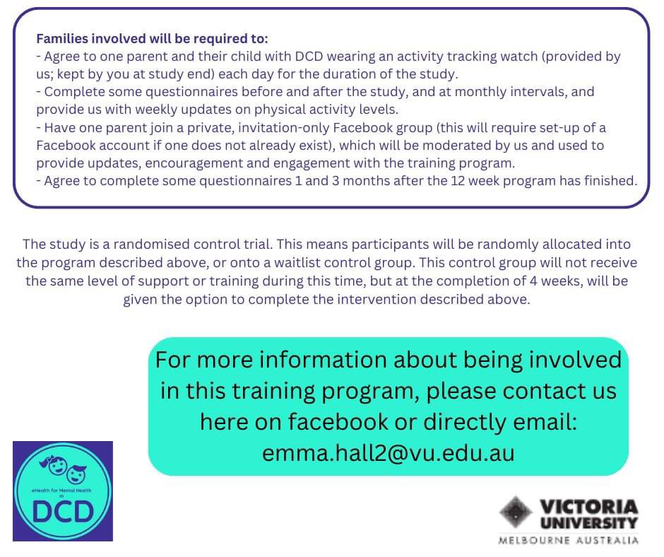 Don't miss out! We are recruiting families again, to participate in early 2025! We'll be running the program across Australia, the UK and USA. Get in touch now to be sure you don't miss out! Please share with families who may be interested in participating.
