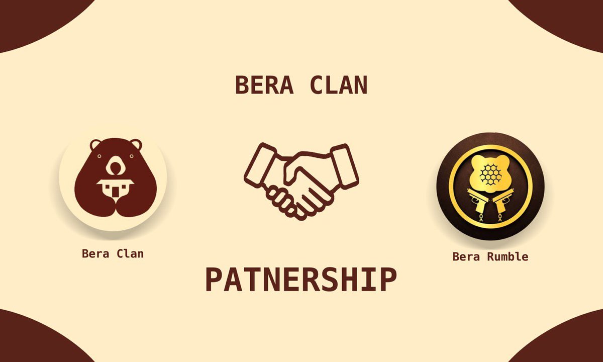 BeraClanXYZ's tweet photo. Happy to announce our strategic partnership with Bera Rumble!

To celebrate we are giving away 5 Spots for their upcoming mint.
- Like, Retweet and comment address + follow @BeraRumble

What's in it for BeraClan Holders:

-Multiple GTD mint spots per holder
- Exclusive Game testers
- Early Access to their exclusive Rumble points multiplier for a potential $CLAW token.