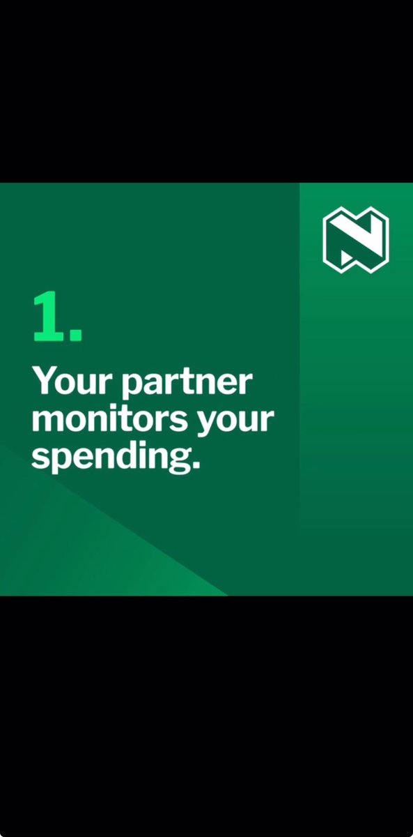 Simply_rantia's tweet photo. Financial abuse can look like this: 
Your partner controls your spending, limits your access to money, forces you to justify every purchase, stops you from working. 

No one deserves this, find help #16DaysOfActivism
#FinancialAbuse
#NedbankMoneyWarnings @Nedbank https://t.co/JqE7z1FrHi